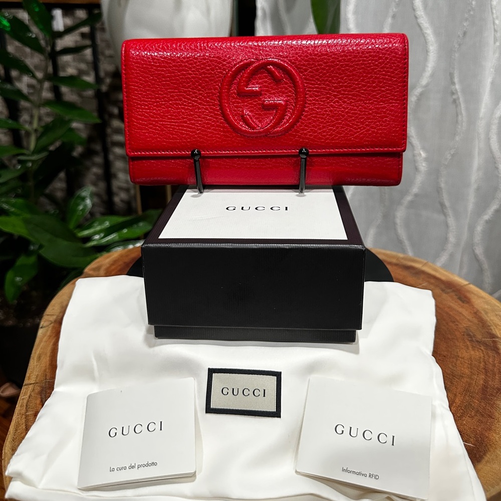 Gucci Red Leather Wallet - Picture 2 of 10